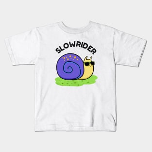 Slow Rider Cute Low Rider Snail Pun Kids T-Shirt